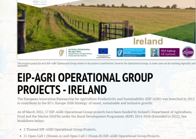 ‘One-Stop-Shop’ EIP-AGRI Operational Group Project Database Storyboard